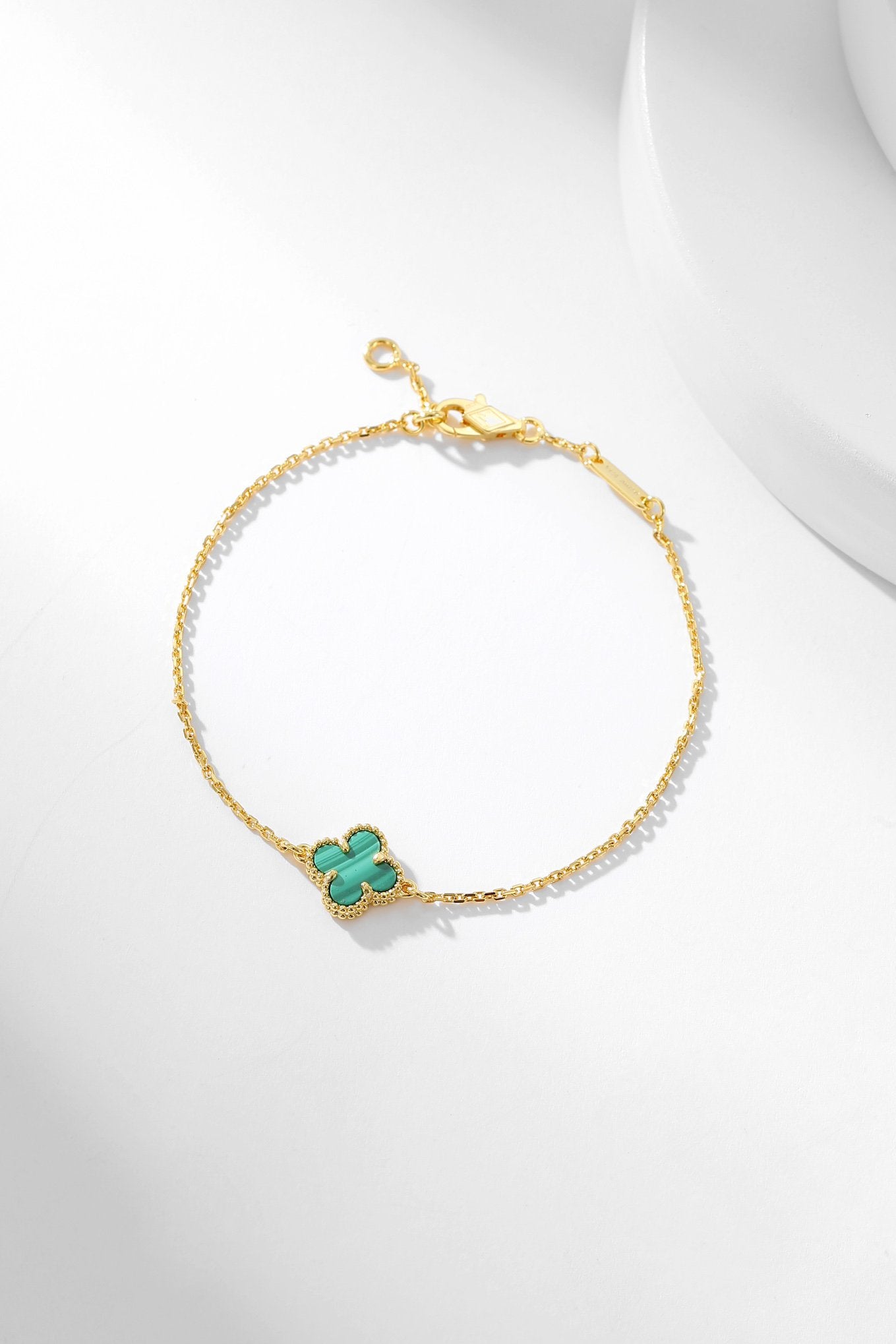 [Aurelle Style]CLOVER BRACELET MALACHITE 1 MOTIF