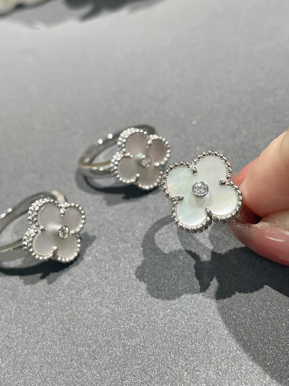 [Aurelle Style]CLOVER SILVER MOP DIAMOND RING