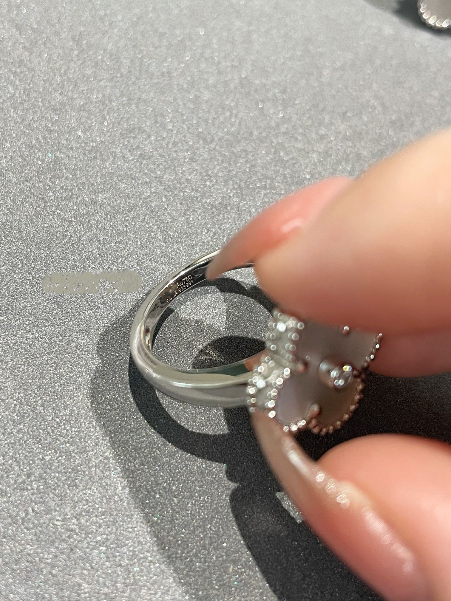 [TOP]CLOVER SILVER MOP DIAMOND RING