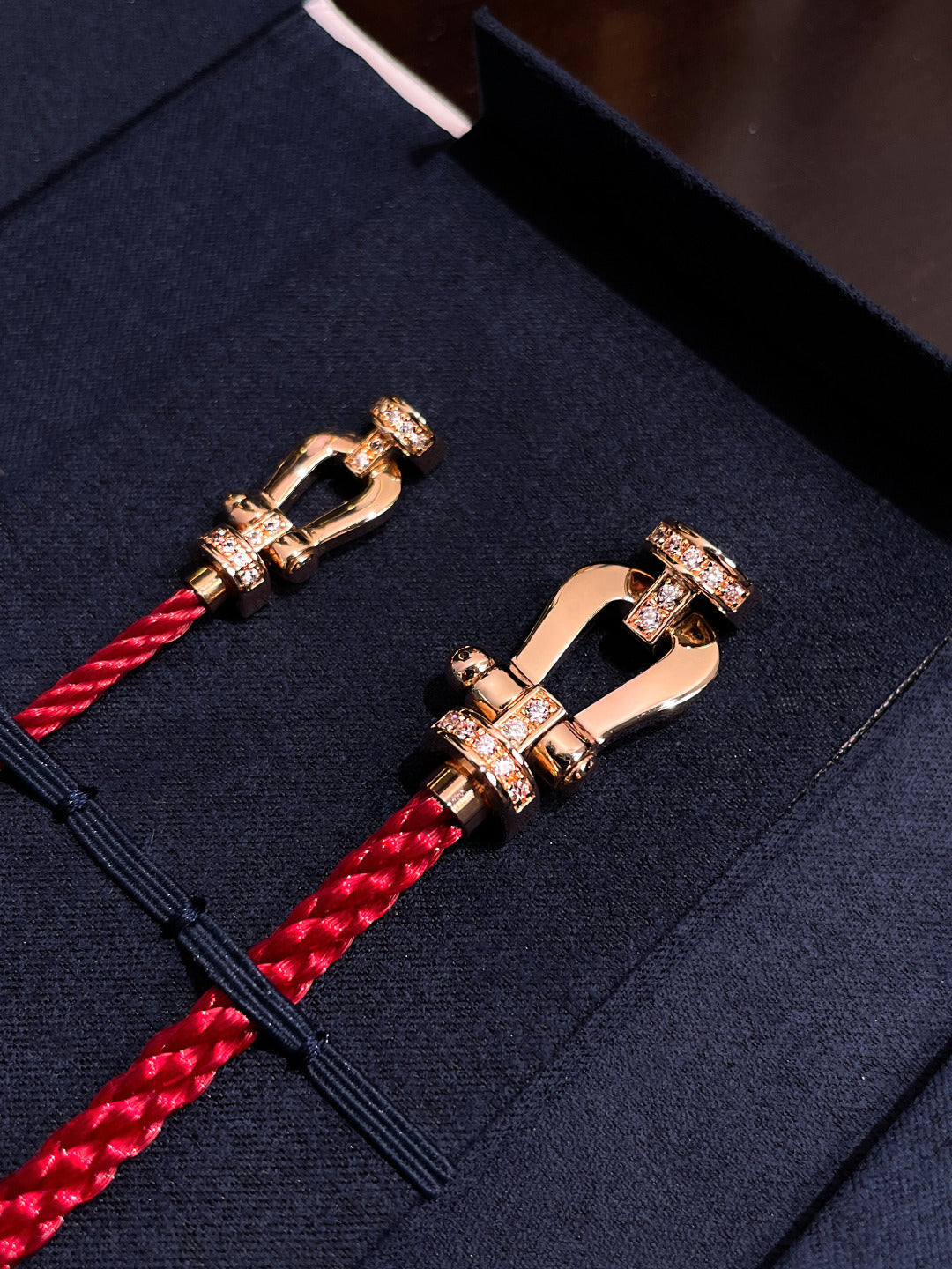 [Aurelle Style]FORCE 10 HALF DIAMOND PINK GOLD RED CORDERI LARGE AND MEDIUM MODEL