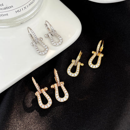 [Aurelle Style]FORCE 10 FULL DIAMOND DROP EARRINGS MEDIUM MODEL