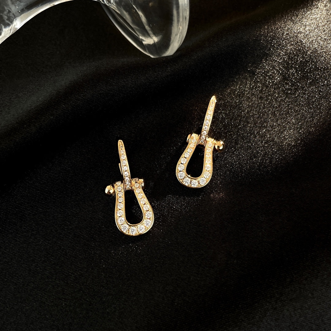 [Aurelle Style]FORCE 10 FULL DIAMOND DROP EARRINGS MEDIUM MODEL