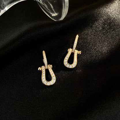 [Aurelle Style]FORCE 10 FULL DIAMOND DROP EARRINGS MEDIUM MODEL