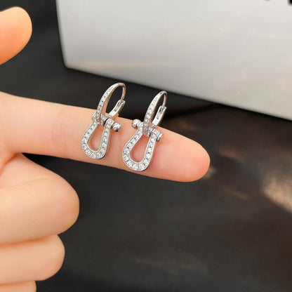 [Aurelle Style]FORCE 10 FULL DIAMOND DROP EARRINGS MEDIUM MODEL