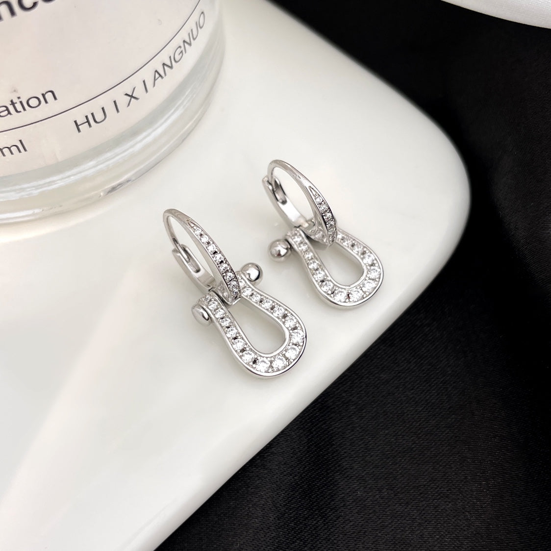 [Aurelle Style]FORCE 10 FULL DIAMOND DROP EARRINGS MEDIUM MODEL