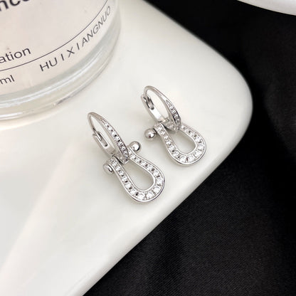 [Aurelle Style]FORCE 10 FULL DIAMOND DROP EARRINGS MEDIUM MODEL