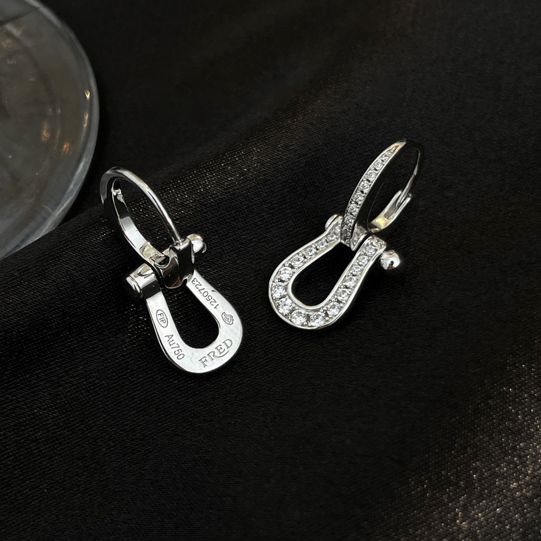 [Aurelle Style]FORCE 10 FULL DIAMOND DROP EARRINGS MEDIUM MODEL