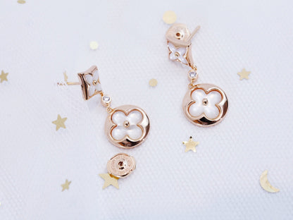 [Aurelle Style]STAR AND SUN PINK GOLD MOP DROP EARRINGS