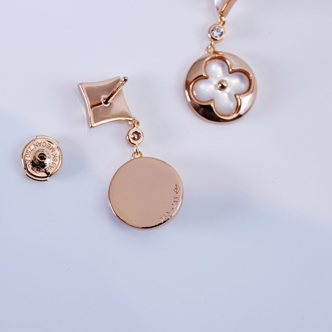 [Aurelle Style]STAR AND SUN PINK GOLD MOP DROP EARRINGS