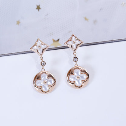 [Aurelle Style]STAR AND SUN PINK GOLD MOP DROP EARRINGS