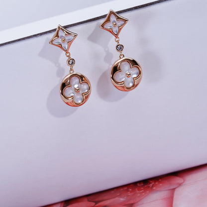 [Aurelle Style]STAR AND SUN PINK GOLD MOP DROP EARRINGS
