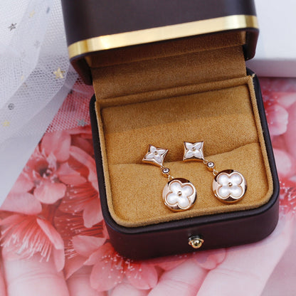 [Aurelle Style]STAR AND SUN PINK GOLD MOP DROP EARRINGS