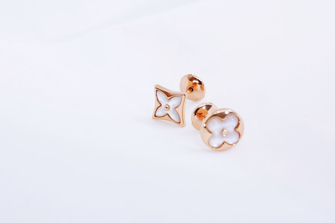 [Aurelle Style]STAR AND SUN PINK GOLD MOP STUD EARRINGS