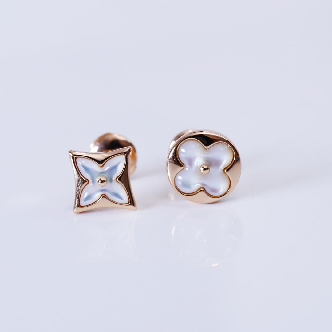 [Aurelle Style]STAR AND SUN PINK GOLD MOP STUD EARRINGS