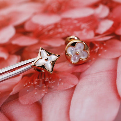 [Aurelle Style]STAR AND SUN PINK GOLD MOP STUD EARRINGS