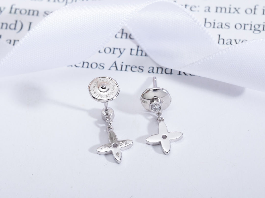 [Aurelle Style]VIDYLLE SILVER DIAMOND MINI DROP EARRINGS