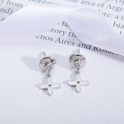 [Aurelle Style]VIDYLLE SILVER DIAMOND MINI DROP EARRINGS