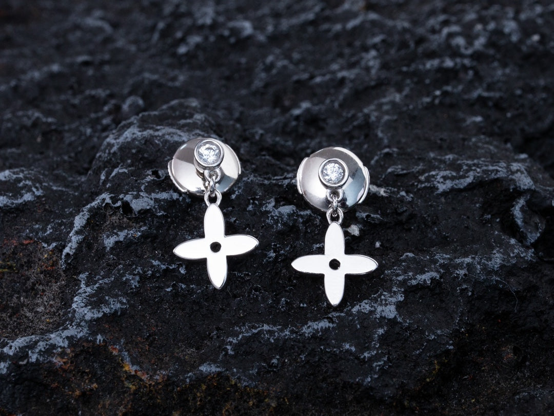 [Aurelle Style]VIDYLLE SILVER DIAMOND MINI DROP EARRINGS