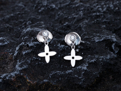 [Aurelle Style]VIDYLLE SILVER DIAMOND MINI DROP EARRINGS