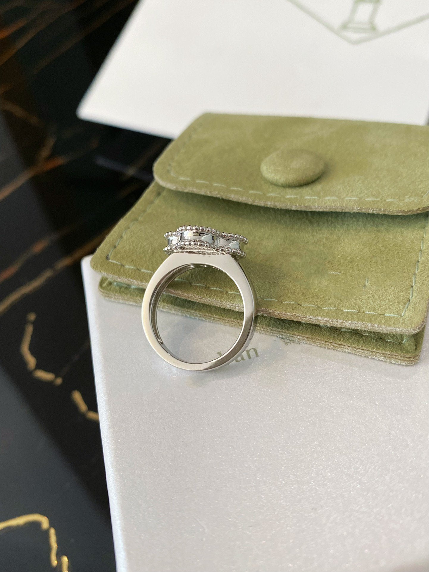 [Aurelle Style]CLOVER SILVER RING