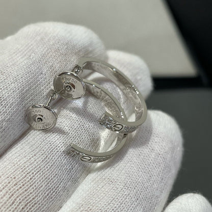 [Aurelle Style]LOVE DIAMOND SILVER HOOP EARRINGS