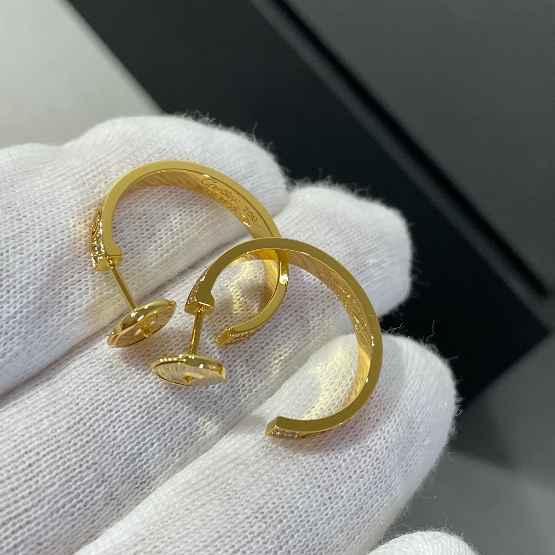 [Aurelle Style]LOVE DIAMOND GOLD HOOP EARRINGS