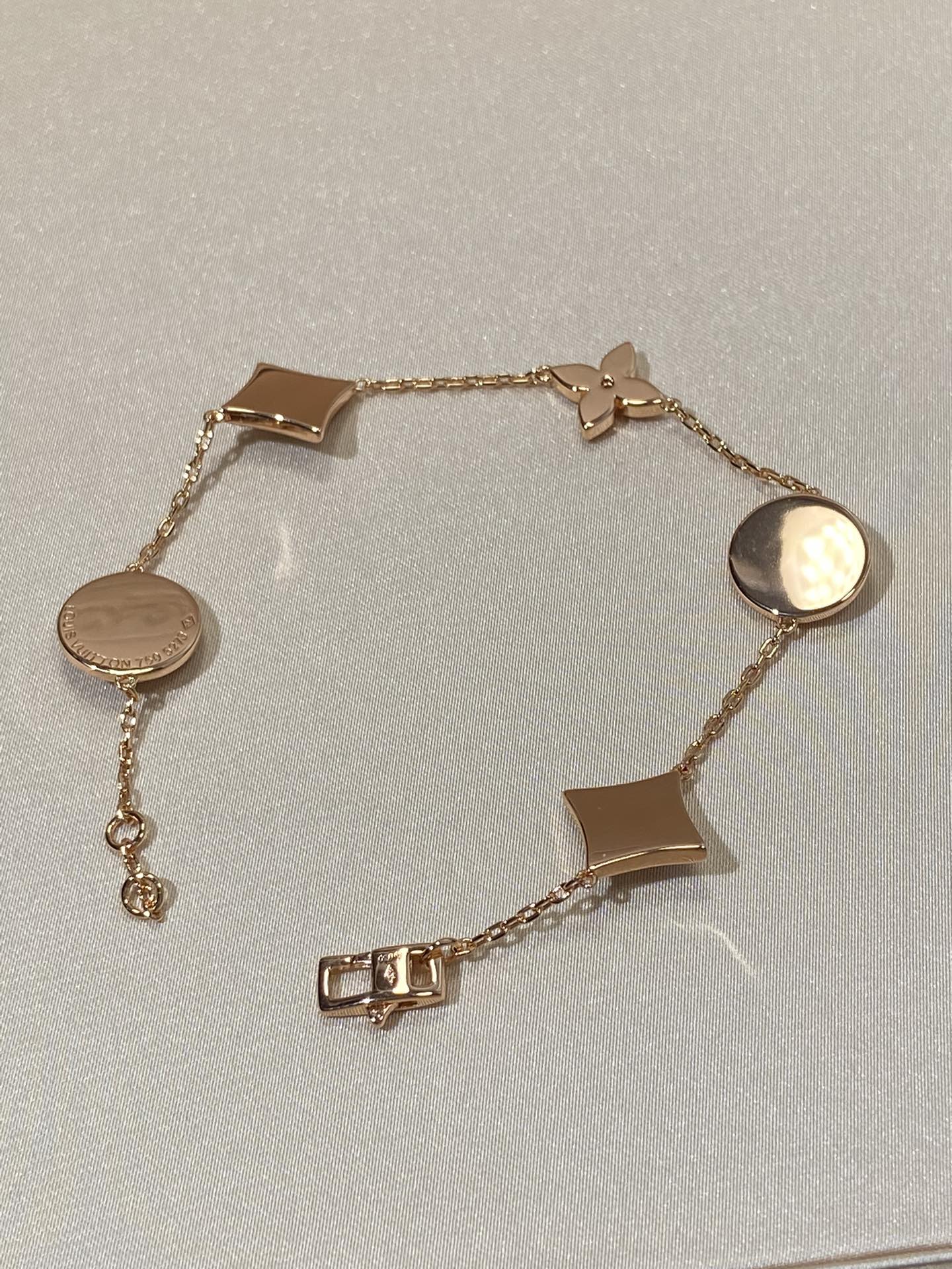 [Aurelle Style]STAR AND SUN 5 MOTIF MOP PINK GOLD BRACELET