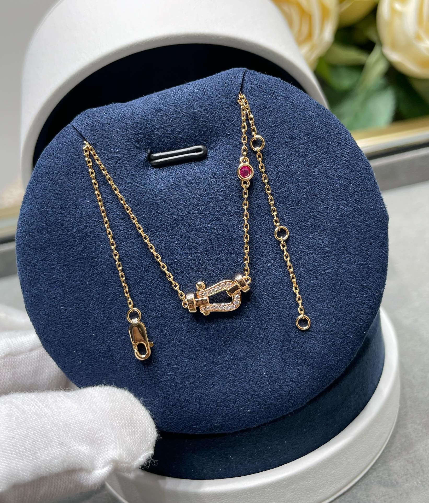 [Aurelle Style]FORCE 10 DIAMOND PINK GOLD NECKLACE