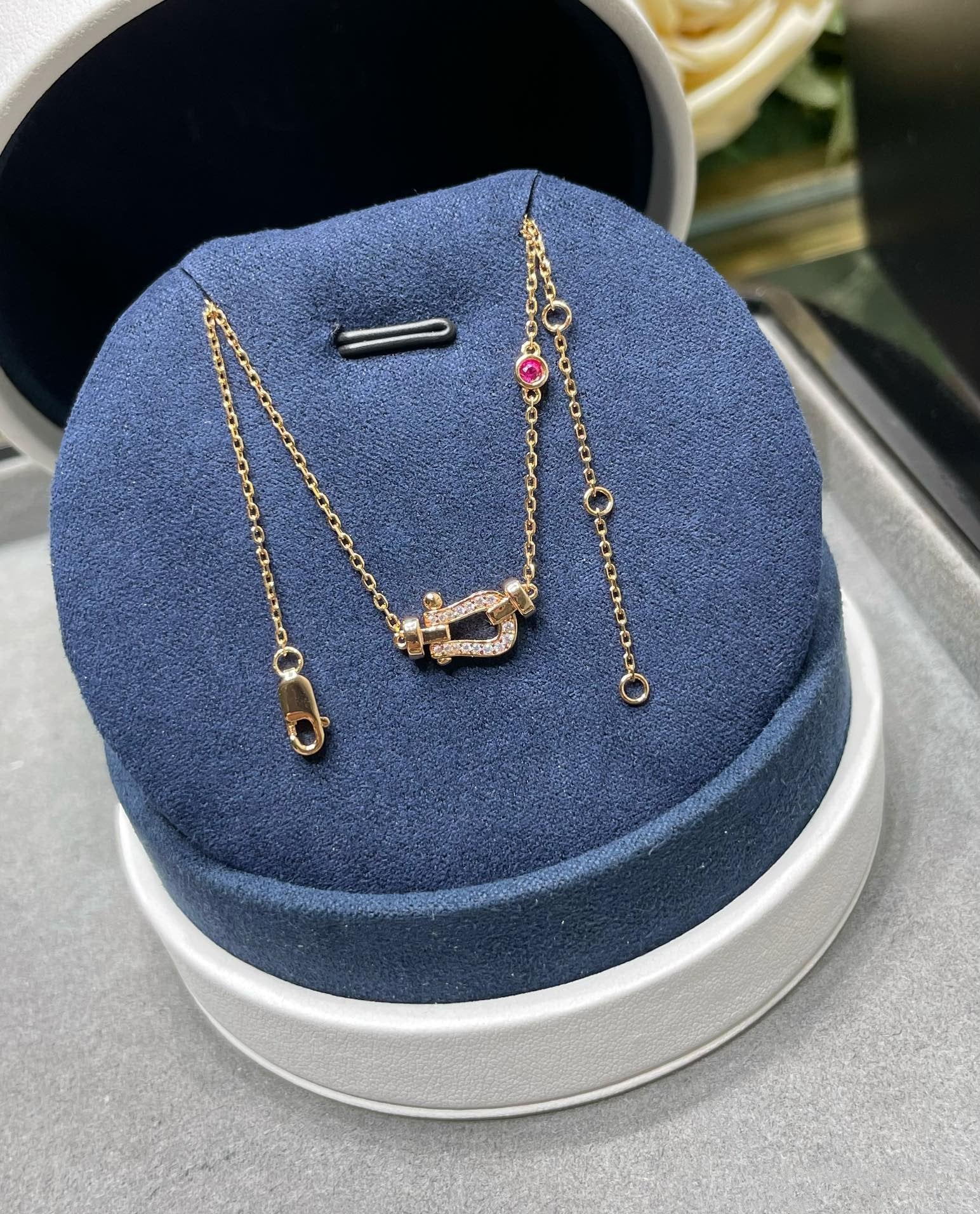 [Aurelle Style]FORCE 10 DIAMOND PINK GOLD NECKLACE