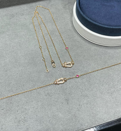[Aurelle Style]FORCE 10 DIAMOND PINK GOLD NECKLACE