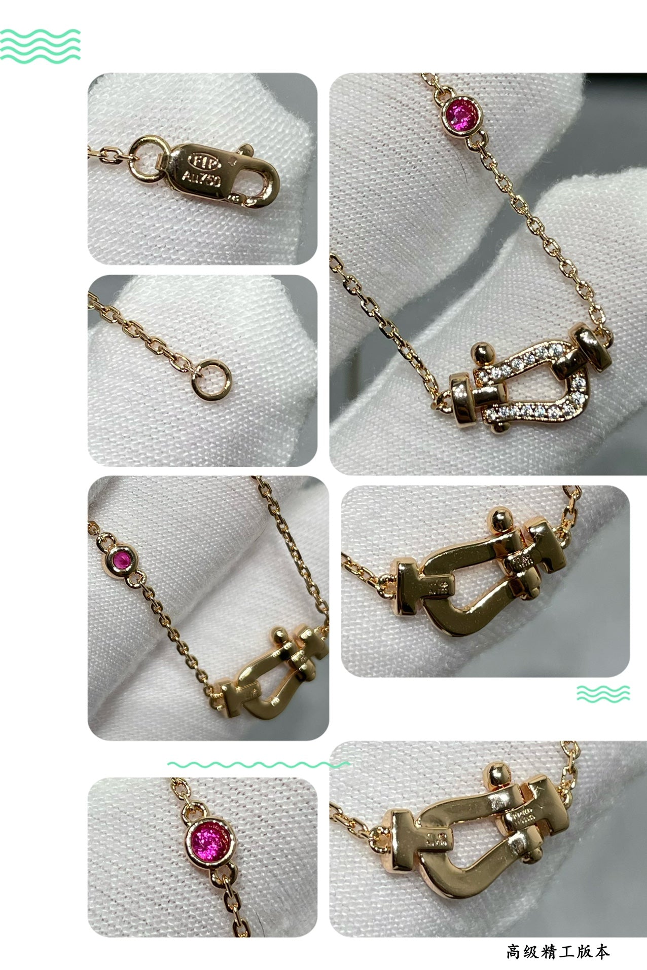 [Aurelle Style]FORCE 10 DIAMOND PINK GOLD NECKLACE