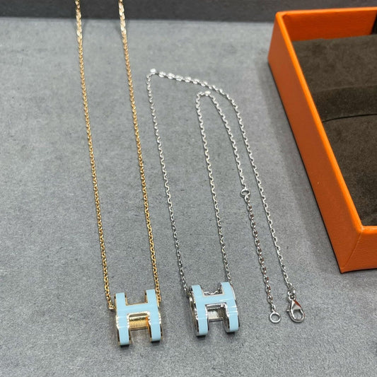 [Aurelle Style]POP H SKY BLUE NECKLACE