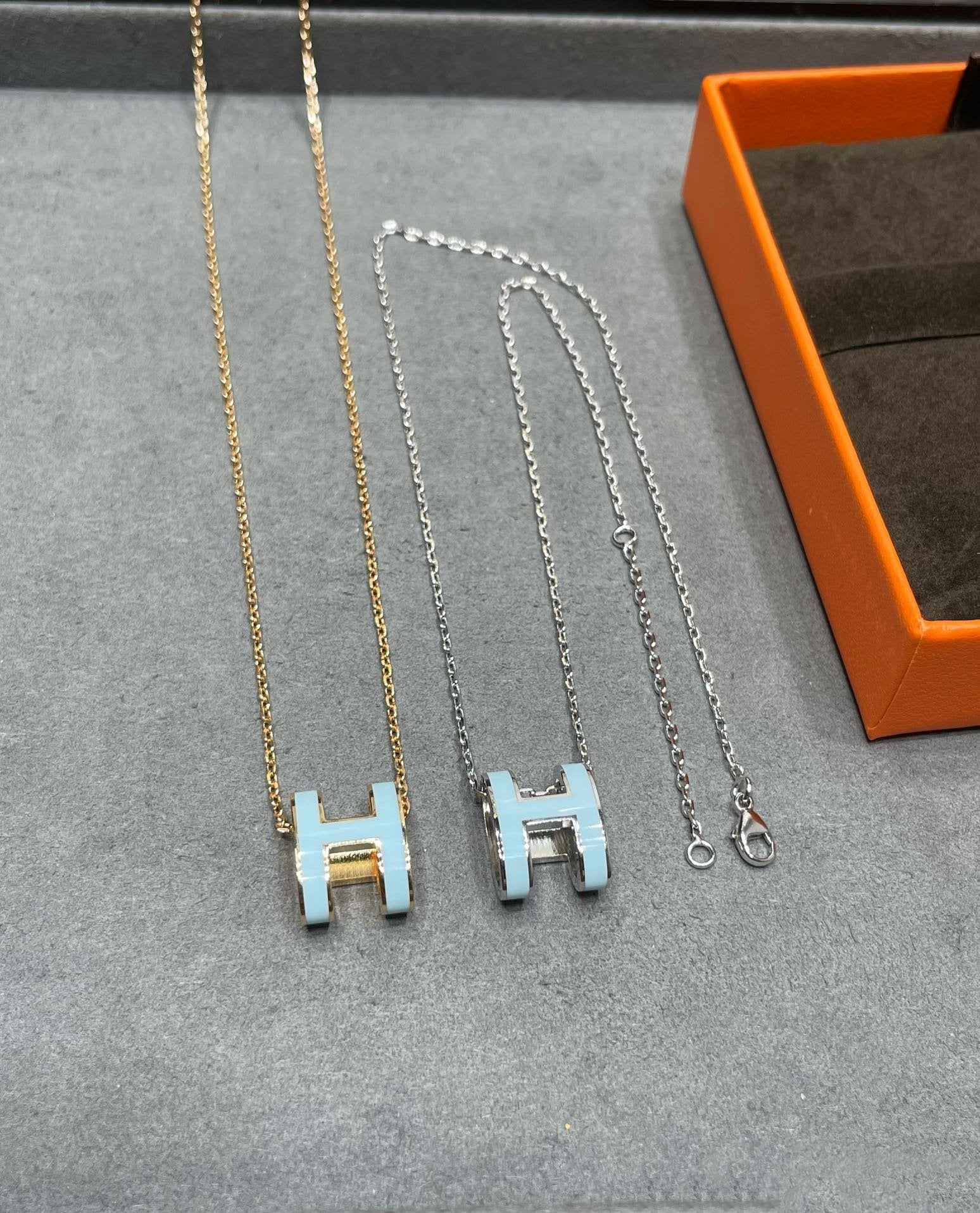 [Aurelle Style]POP H SKY BLUE NECKLACE