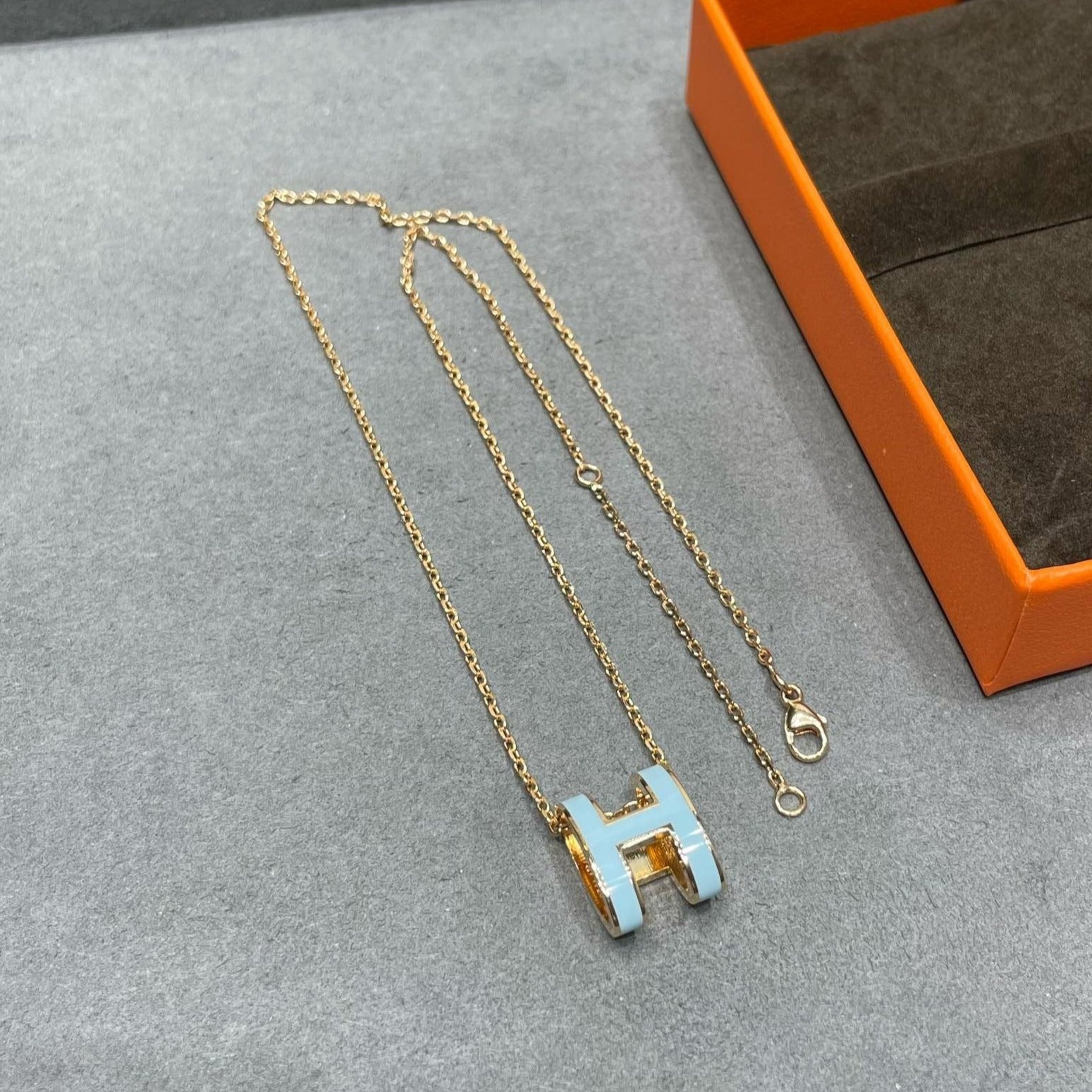 [Aurelle Style]POP H SKY BLUE NECKLACE