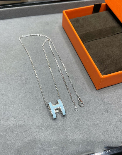 [Aurelle Style]POP H SKY BLUE NECKLACE