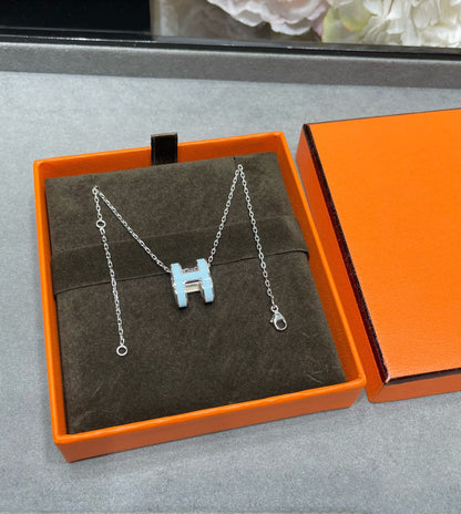 [Aurelle Style]POP H SKY BLUE NECKLACE