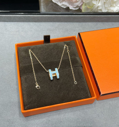 [Aurelle Style]POP H SKY BLUE NECKLACE