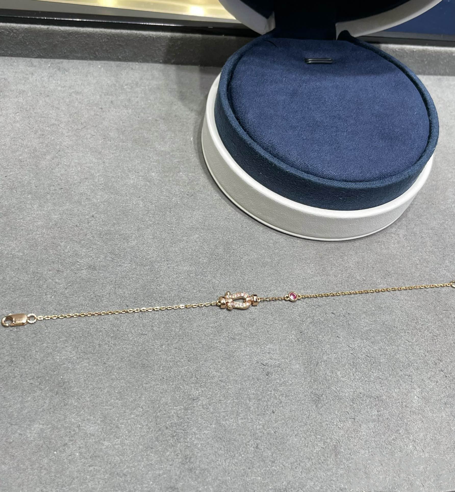 [Aurelle Style]FORCE 10 DIAMOND CHAIN LINK PINK GOLD BRACELET