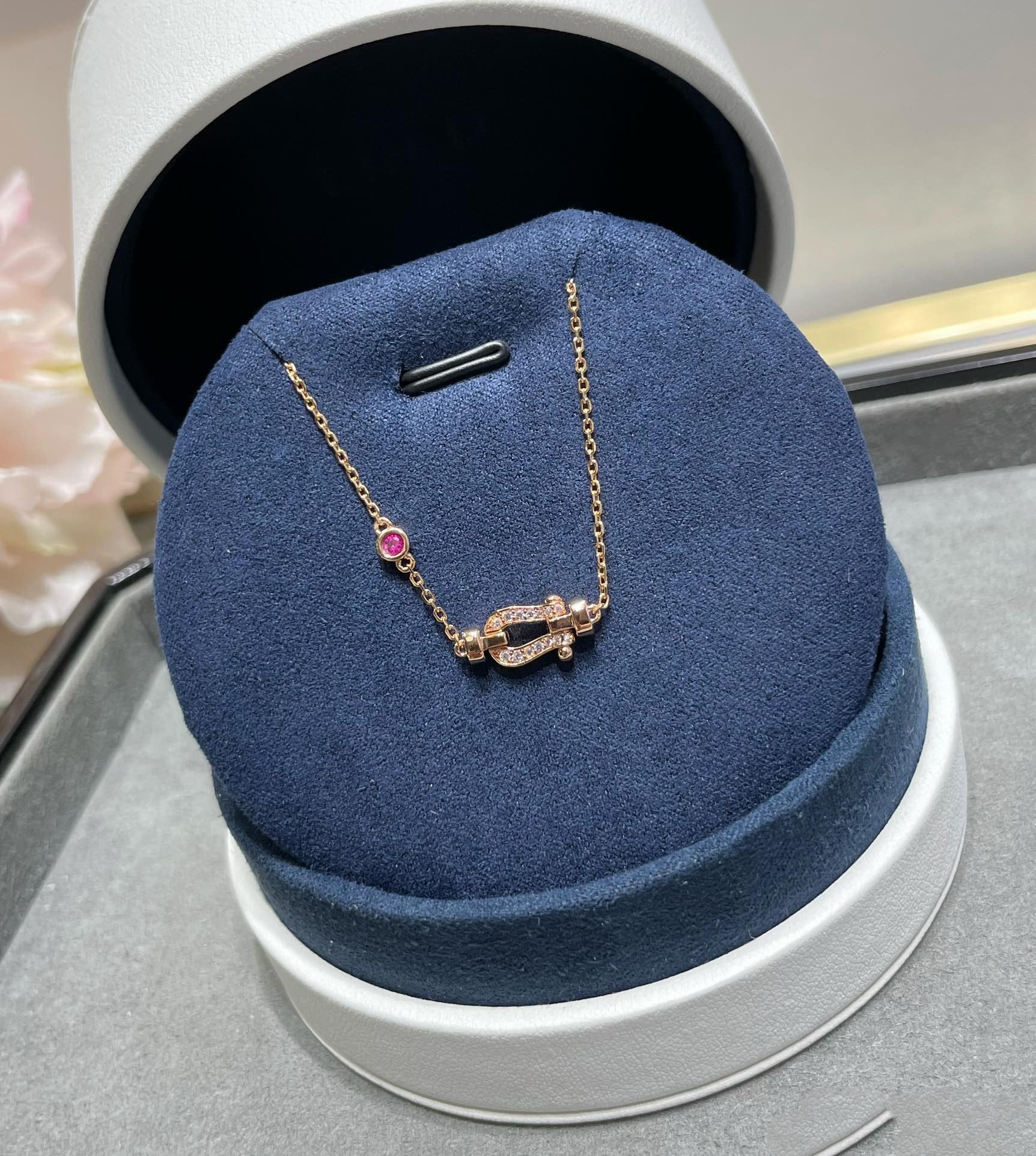 [Aurelle Style]FORCE 10 DIAMOND CHAIN LINK PINK GOLD BRACELET