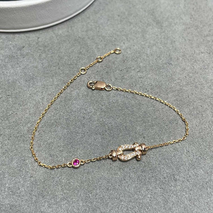 [Aurelle Style]FORCE 10 DIAMOND CHAIN LINK PINK GOLD BRACELET