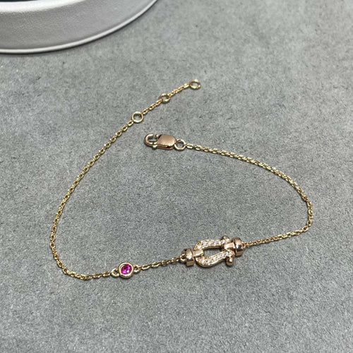 [Aurelle Style]FORCE 10 DIAMOND CHAIN LINK PINK GOLD BRACELET