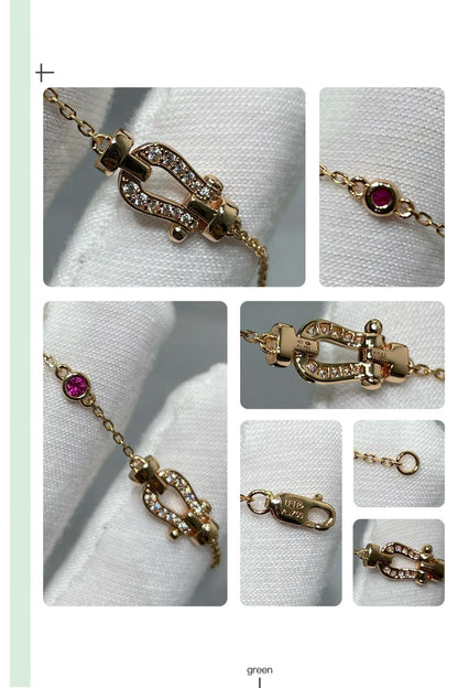 [Aurelle Style]FORCE 10 DIAMOND CHAIN LINK PINK GOLD BRACELET