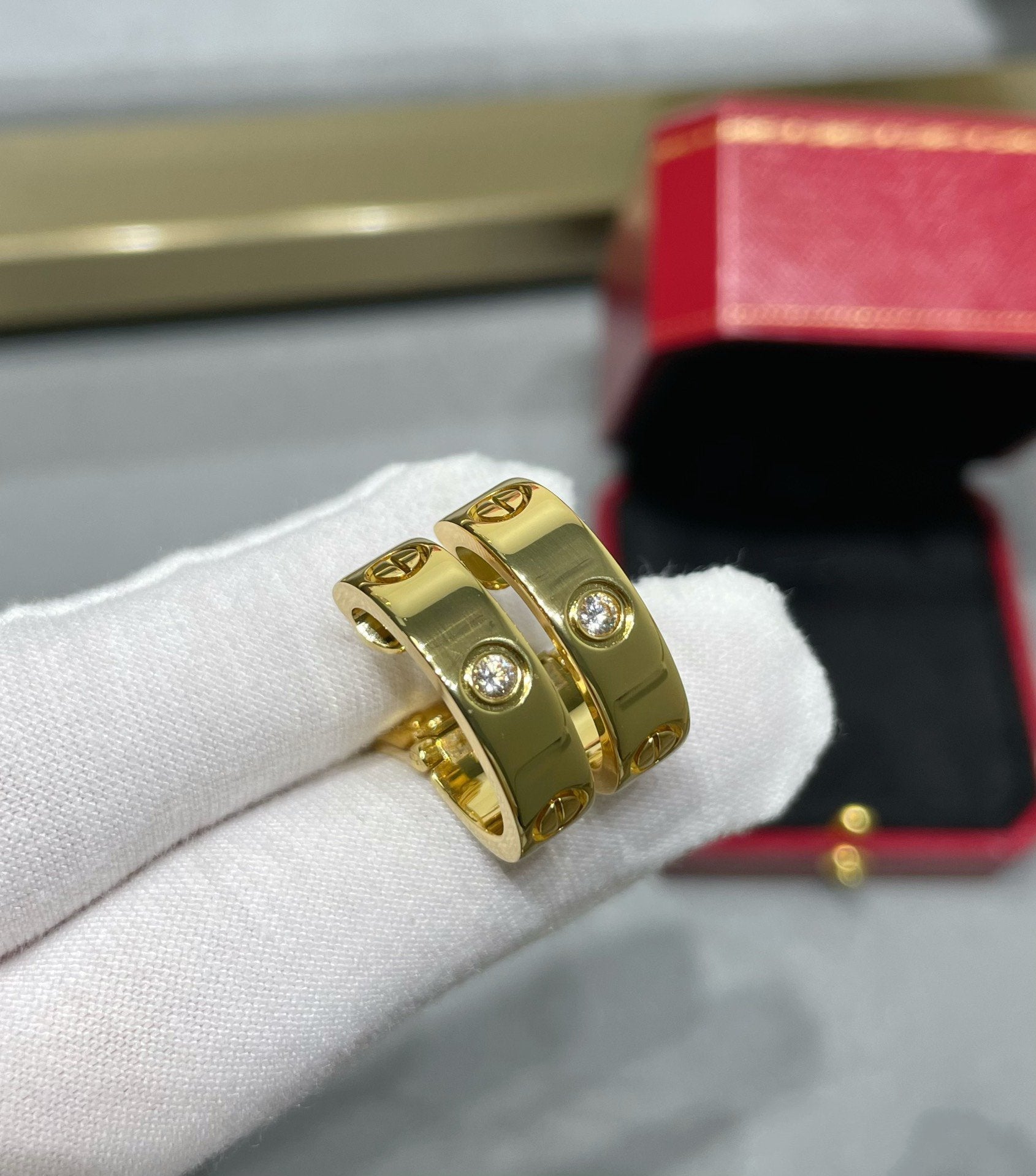 [Aurelle Style]LOVE 5.5MM 1 DIAMOND EARRINGS