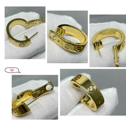 [Aurelle Style]LOVE 5.5MM 1 DIAMOND EARRINGS