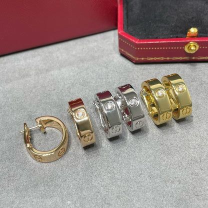 [Aurelle Style]LOVE 5.5MM 1 DIAMOND EARRINGS