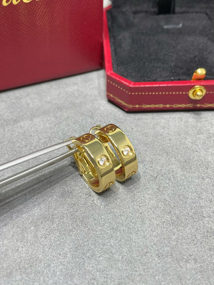 [Aurelle Style]LOVE 5.5MM 1 DIAMOND EARRINGS