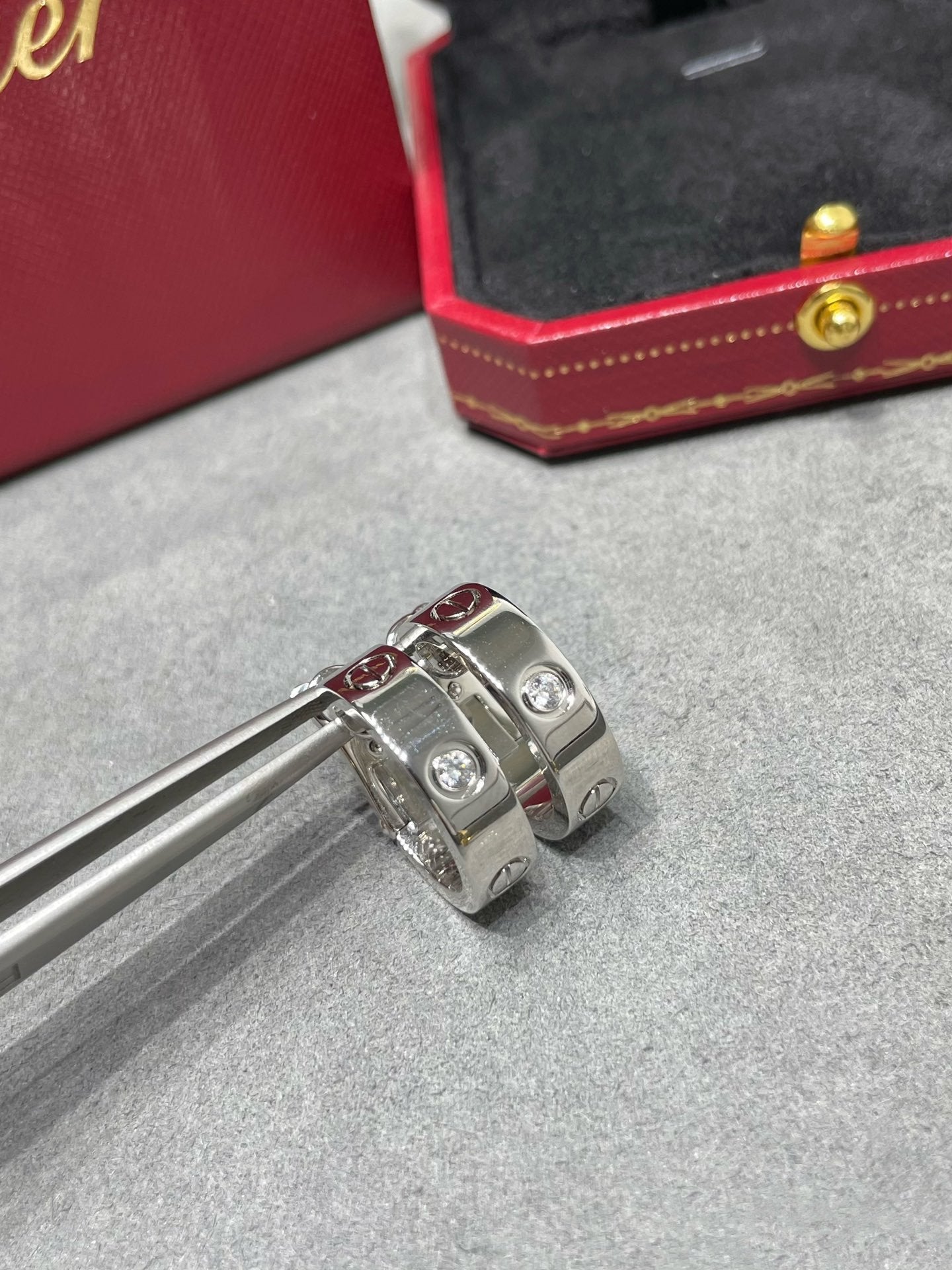 [Aurelle Style]LOVE 5.5MM 1 DIAMOND EARRINGS