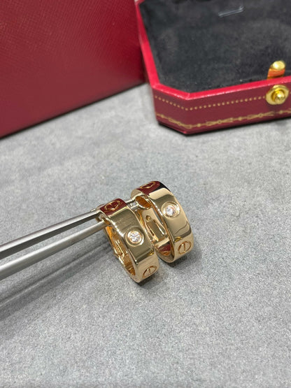 [Aurelle Style]LOVE 5.5MM 1 DIAMOND EARRINGS