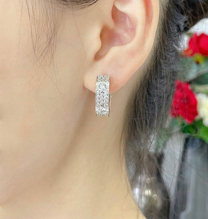 [Aurelle Style]LOVE 5.5MM DIAMOND PAVED EARRINGS
