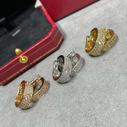 [Aurelle Style]LOVE 5.5MM DIAMOND PAVED EARRINGS